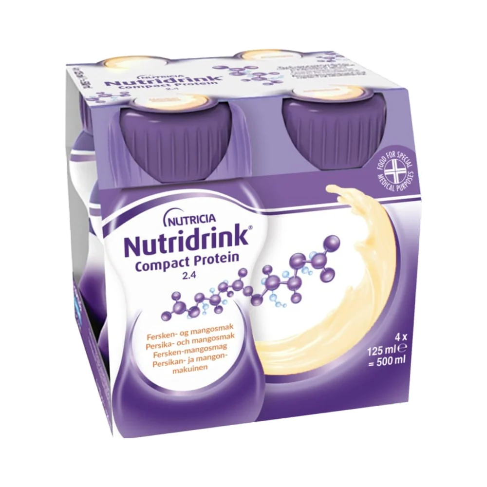 Nutridrink Compact Protein Persika-Mangosmak näringsdryck 4 x 125 ml