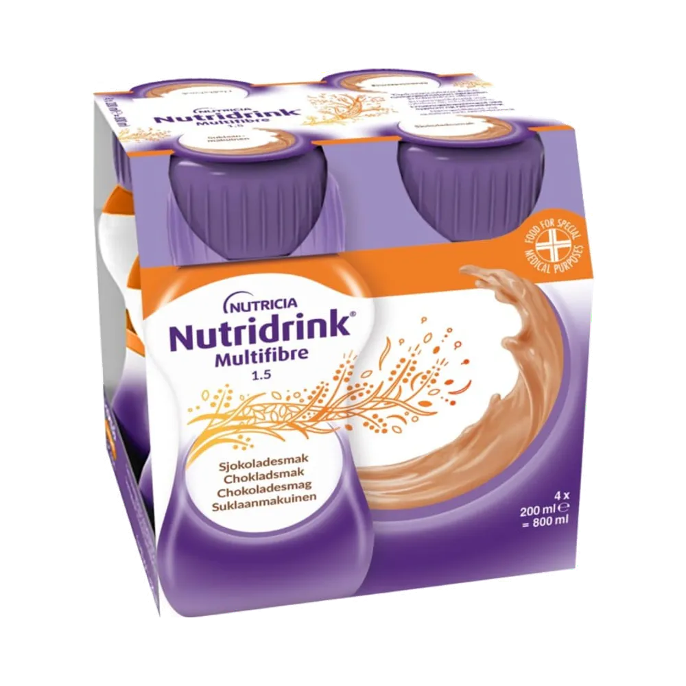 Nutridrink MultiFibre Chokladsmak näringsdryck 4 x 200 ml