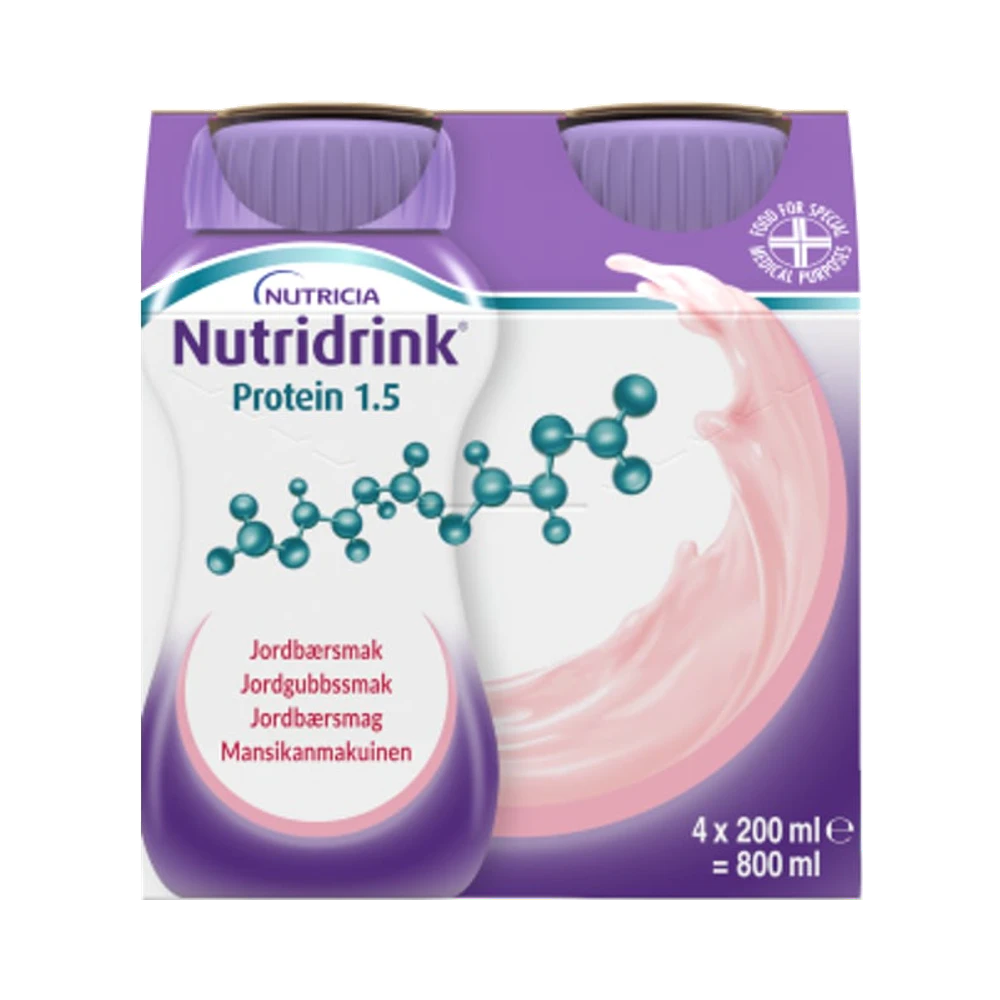 Nutridrink Protein Jordgubbsmak näringsdryck 4 x 200 ml