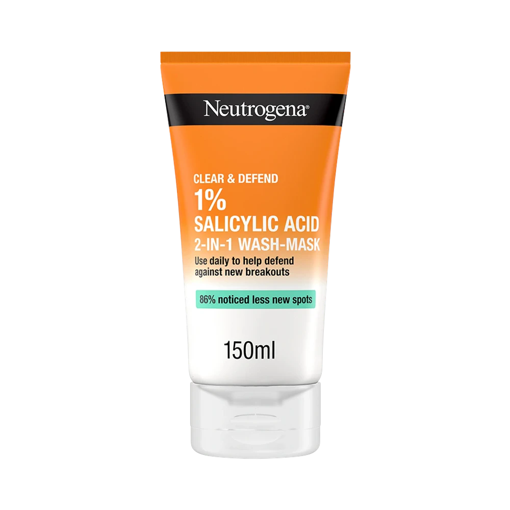 Neutrogena Clear & Defend Salicylic Acid 2-in-1 Wash 1% mask 150 ml