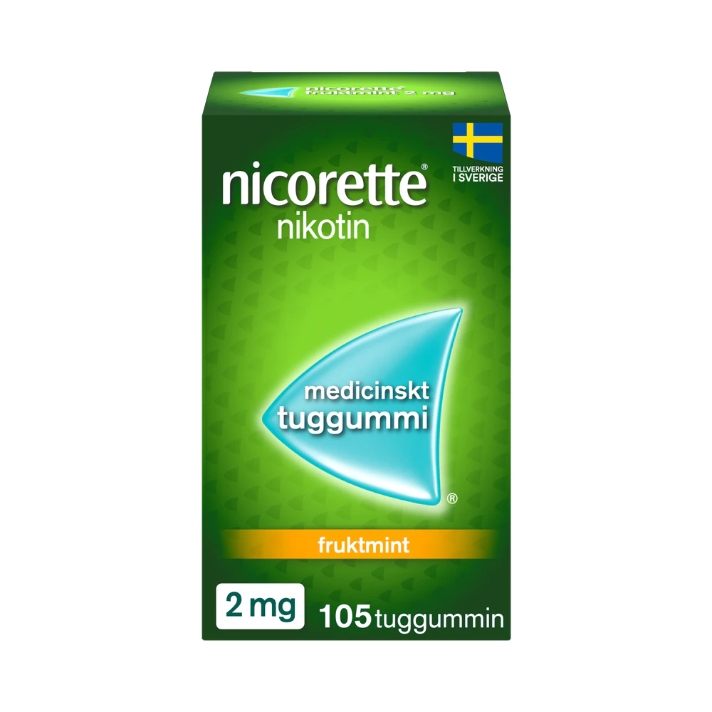 Nicorette fruktmint 2 mg medicinskt tuggummi 105 st
