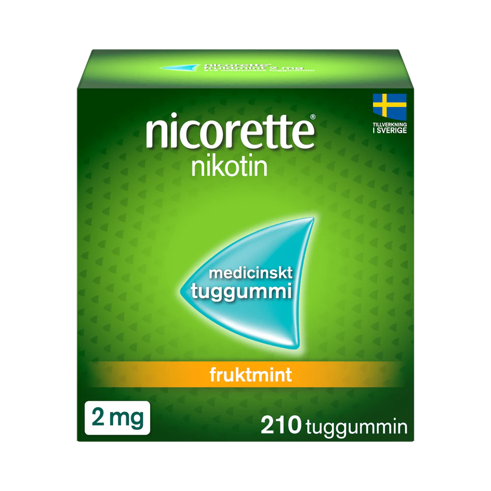Nicorette fruktmint 2 mg medicinskt tuggummi 210 st