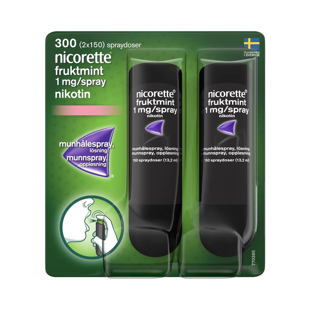 Nicorette Fruktmint 1 mg/spray munhålespray 2 x 150 doser