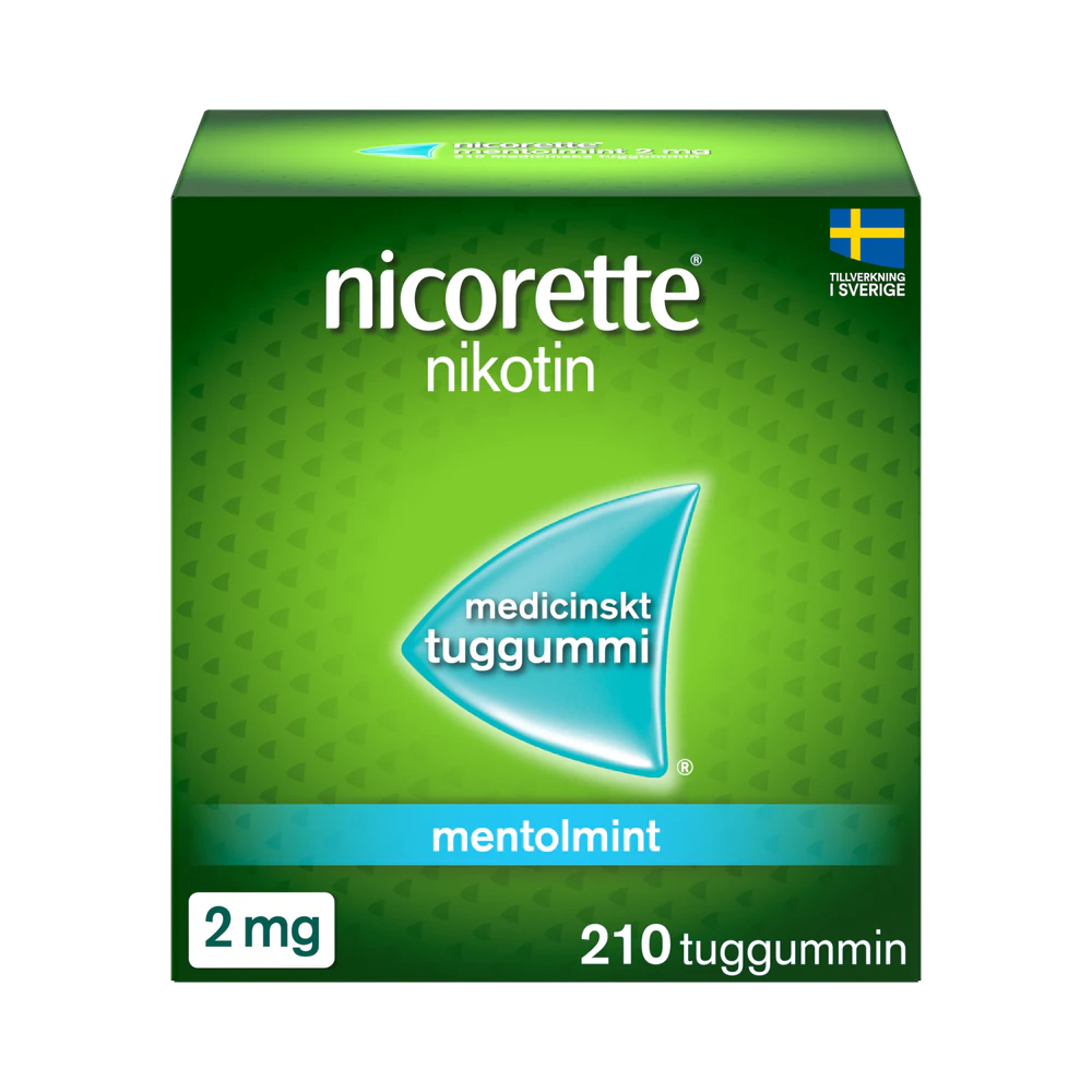 Nicorette mentolmint 2 mg medicinskt tuggummi 210 st