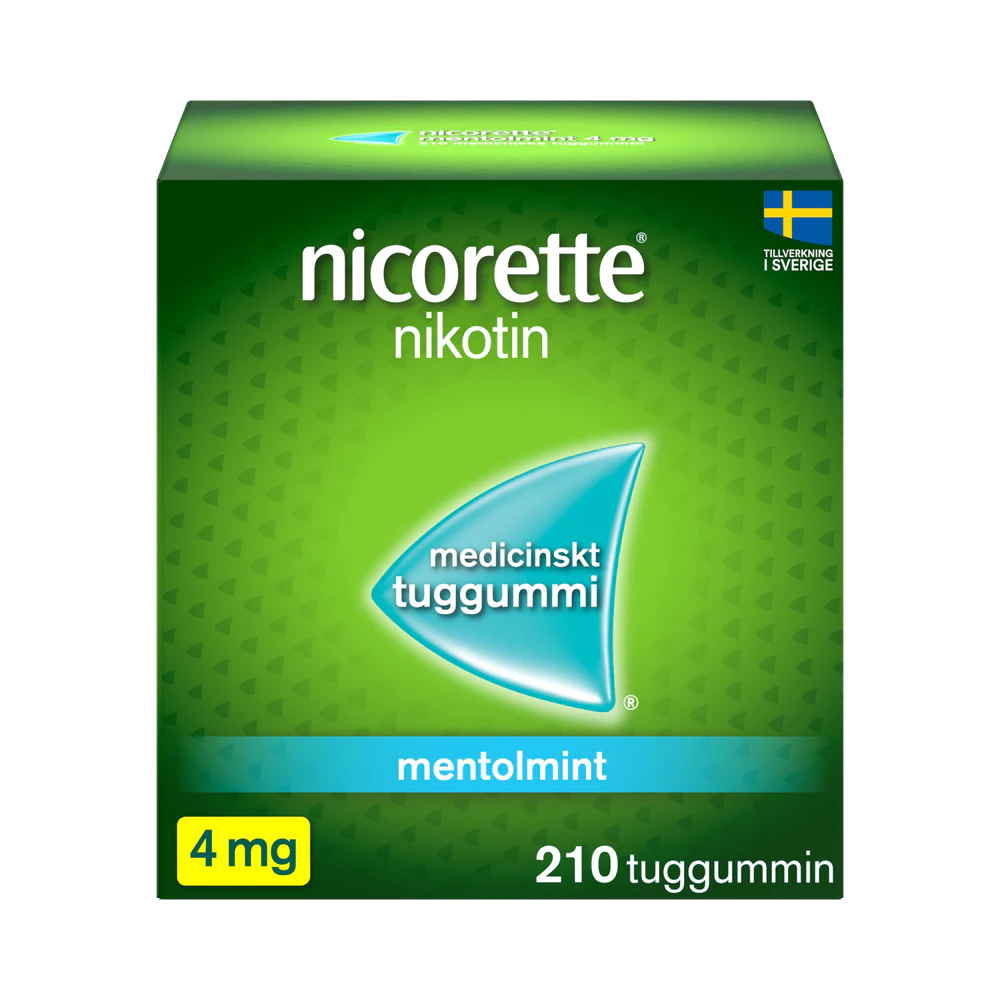 Nicorette mentolmint 4 mg medicinskt tuggummi 210 st