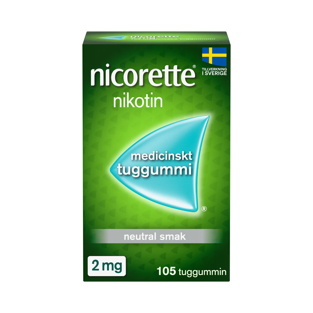 Nicorette neutral 2 mg medicinskt tuggummi 105 st
