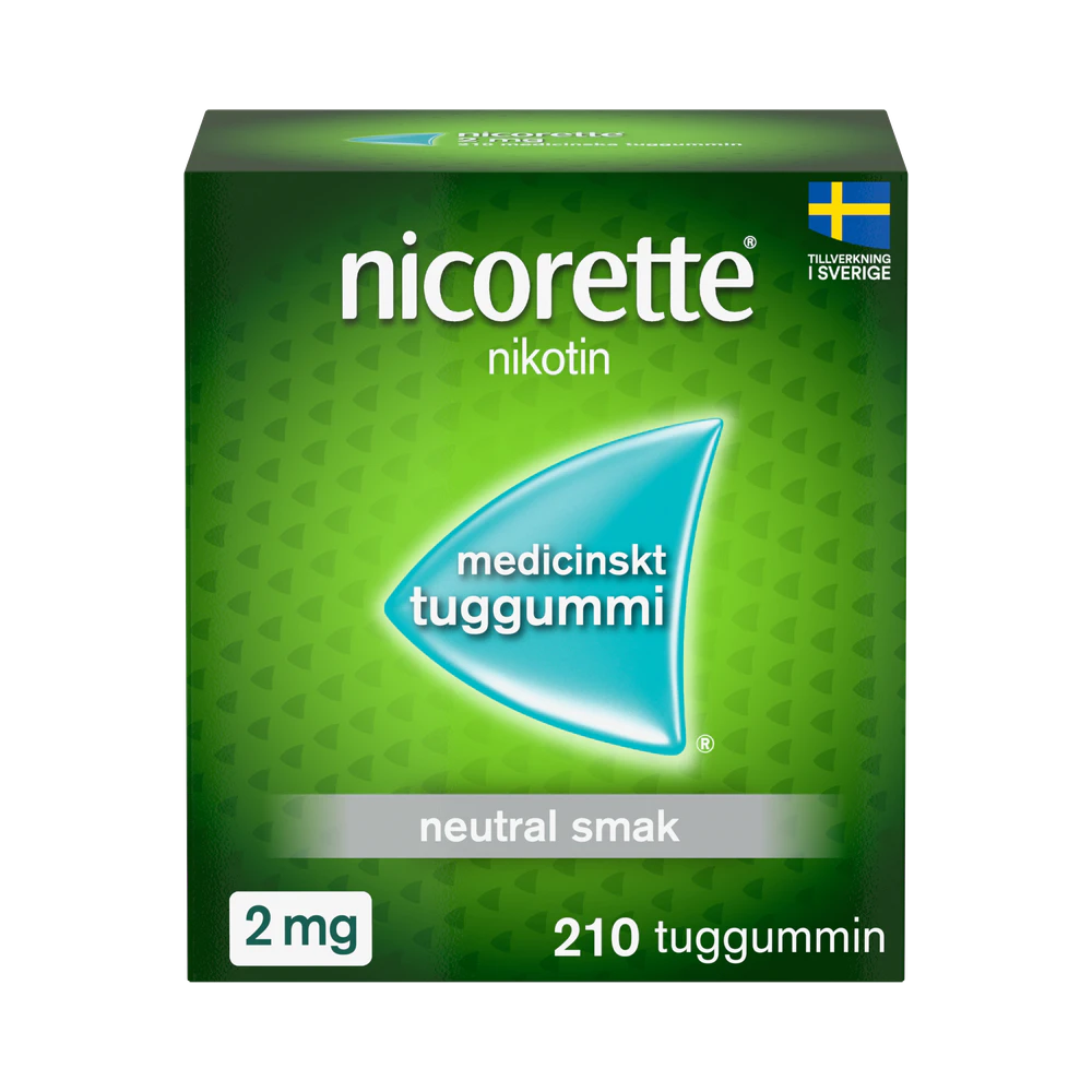 Nicorette neutral 2 mg medicinskt tuggummi 210 st
