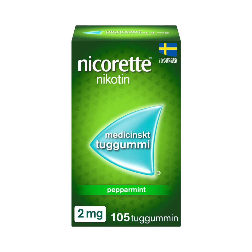 Nicorette pepparmint 2 mg medicinskt tuggummi 105 st