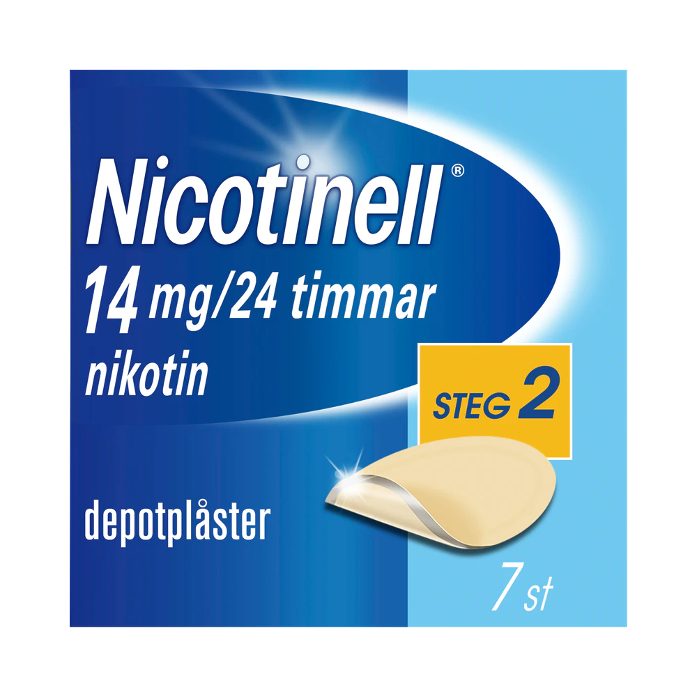 Nicotinell Steg 2 14 mg/24 timmar depotplåster 7 st