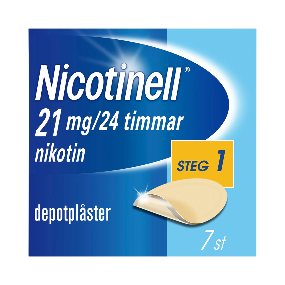 Nicotinell Steg 1 21 mg/24 timmar depotplåster 7 st