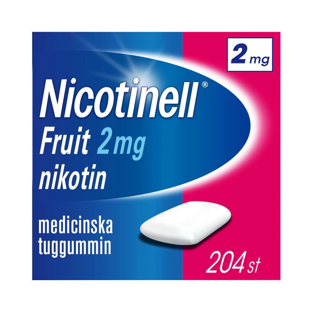 Nicotinell Fruit 2 mg medicinskt tuggummi 204 st