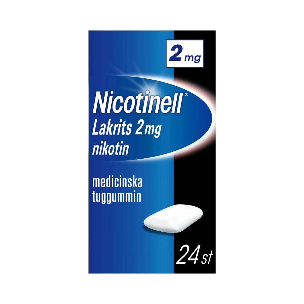 Nicotinell Lakrits Nikotin 2 mg medicinska tuggummin 24 st
