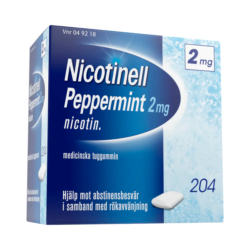 Nicotinell Peppermint 2 mg medicinskt tuggummi 204 st