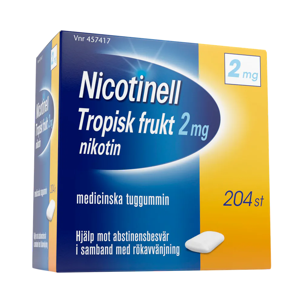 Nicotinell Tropisk frukt 2 mg medicinskt tuggummi 204 st