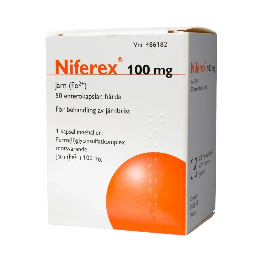 Niferex 100 mg hårda enterokapslar 50 st