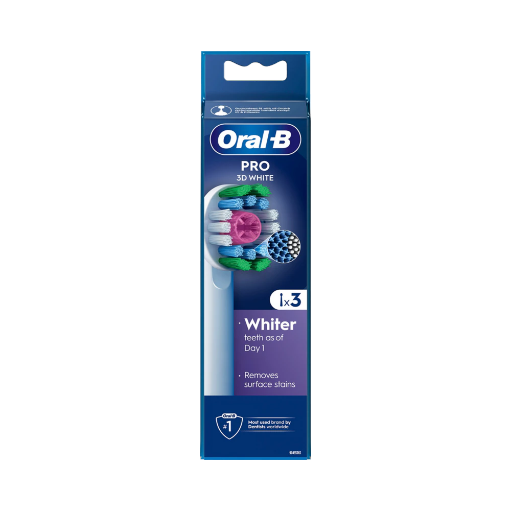 Oral-B PRO 3D White till eltandborste tandborsthuvuden 3 st