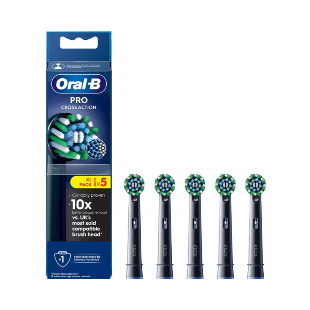 Oral-B Pro Cross Action Black borsthuvuden 5 st
