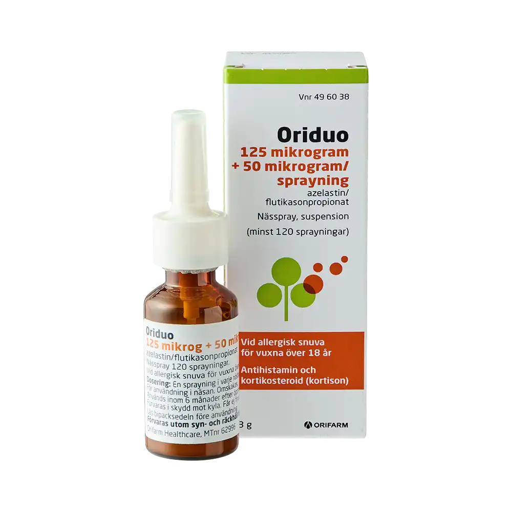 ORIDUO 125 ug+ 50 ug sprayning Nässpray, suspension 120 doser