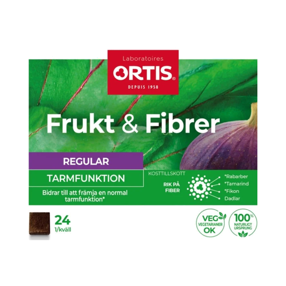 Ortis Frukt & Fibrer tuggtärningar 24 st