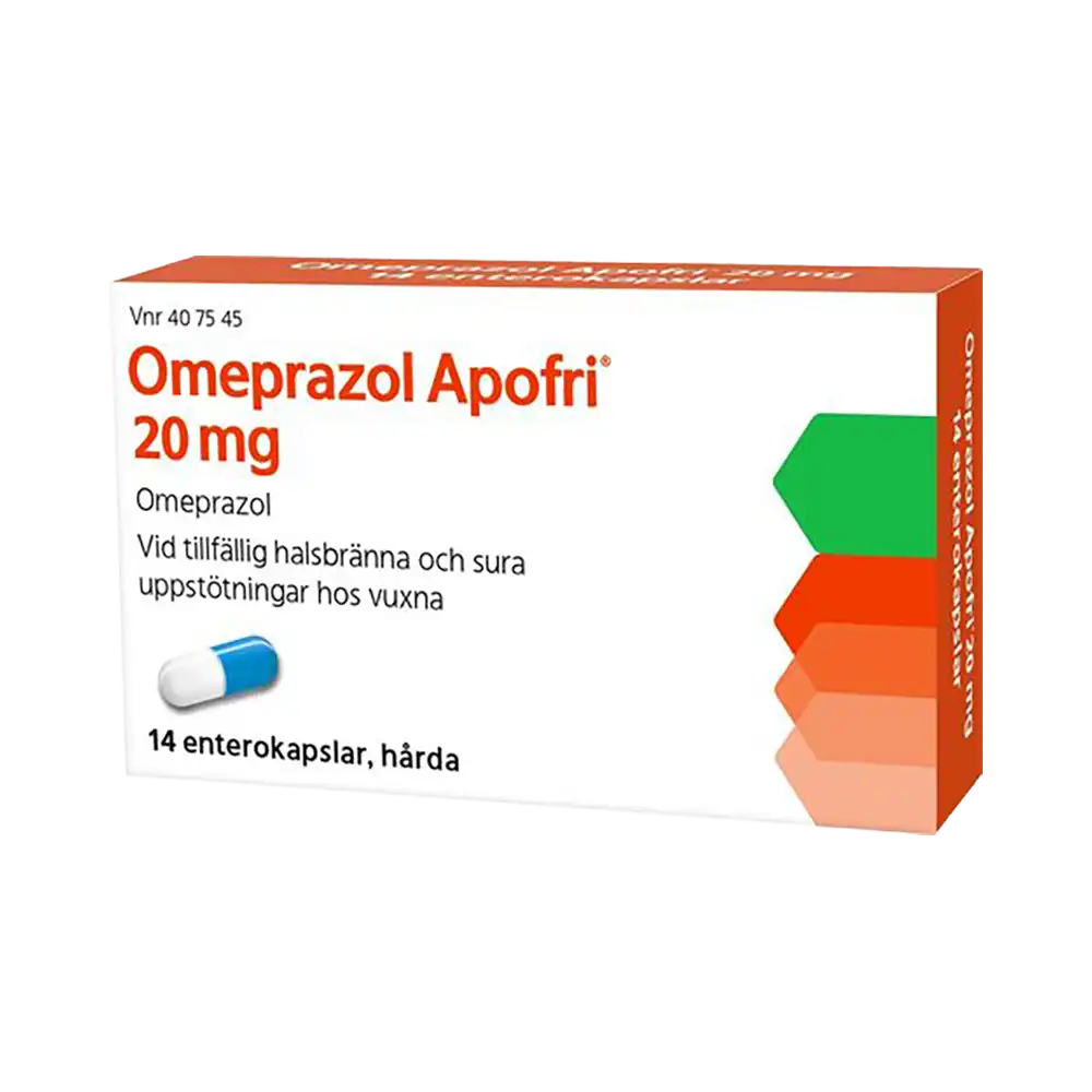 Omeprazol Apofri 20 mg omeprazol 14 enterokapslar, hårda