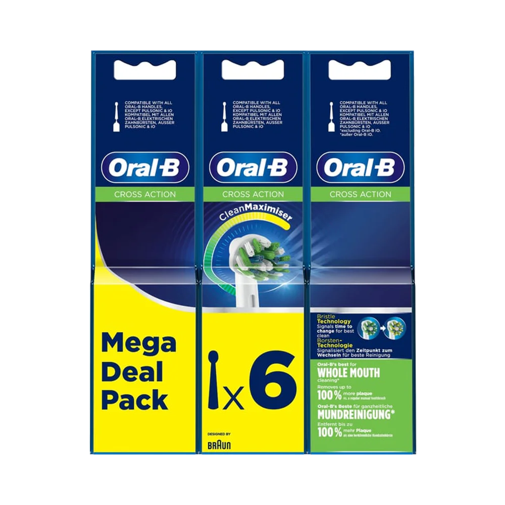 Oral-B CrossAction CleanMaximiser-teknologi tandborsthuvud 6 st