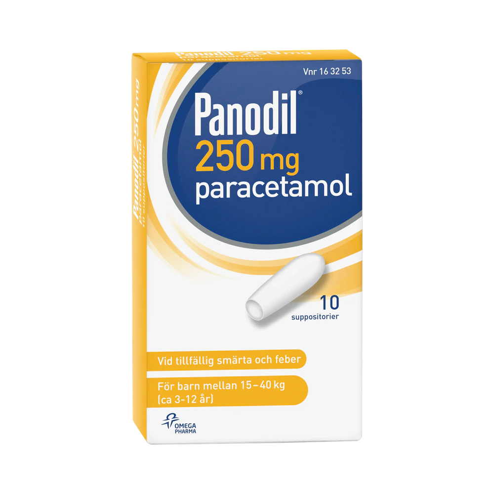 Panodil Barn 15- 10 250 mg suppositorier 40 kg