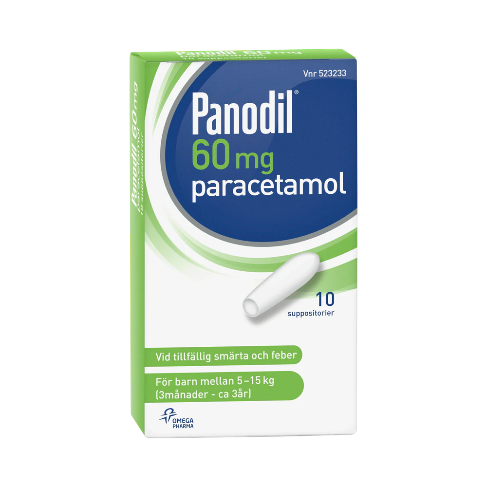 Panodil Barn 5- 10 60 mg suppositorier 10 kg