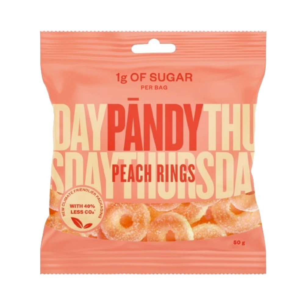 Pändy Peach Rings godis 50 g