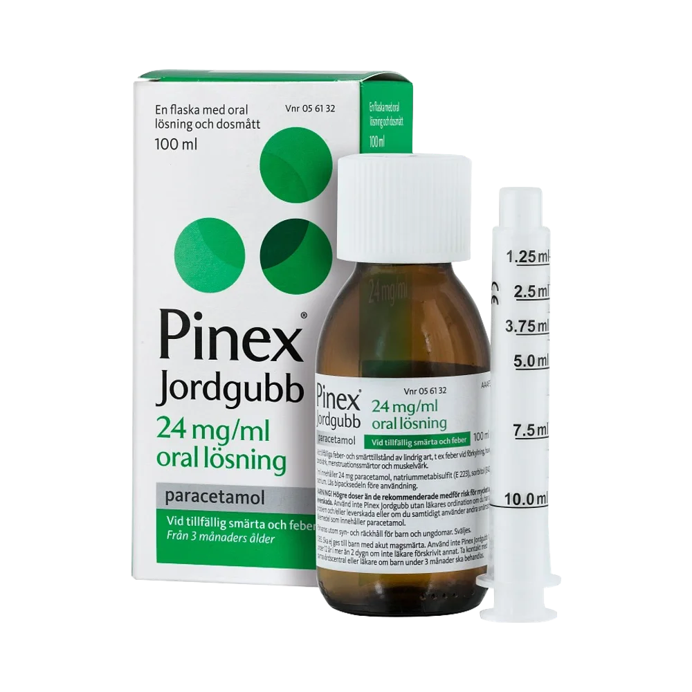 Pinex Jordgubb 24 mg/ml oral lösning 100 ml