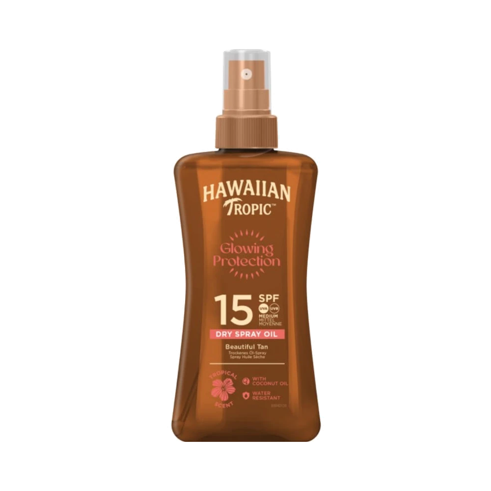 Hawaiian Tropic Glowing Protection Dry Oil SPF15 spray 200 ml