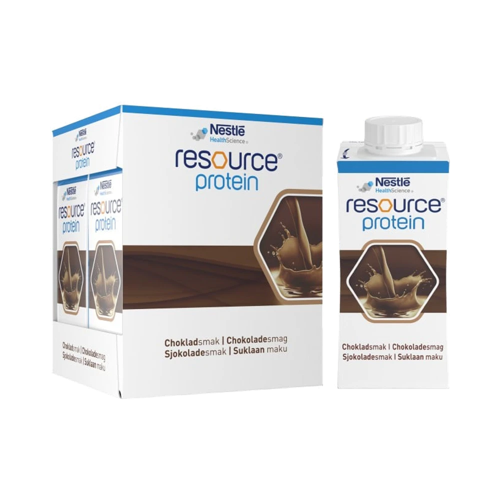 Nestlé Healthscience Resource Protein, choklad, drickfärdigt kosttillägg näringsdryck 4 x 200 ml