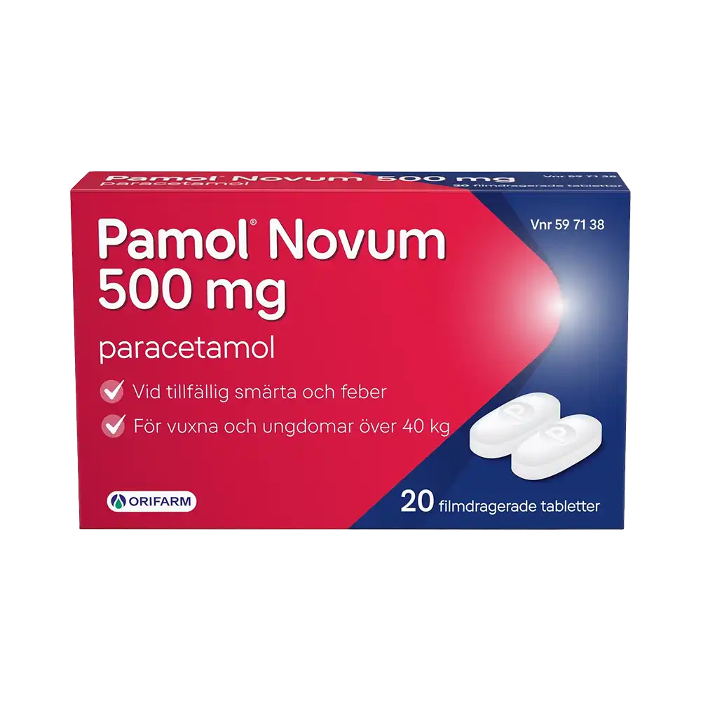Pamol Novum 500 mg 20 filmdragerade tabletter