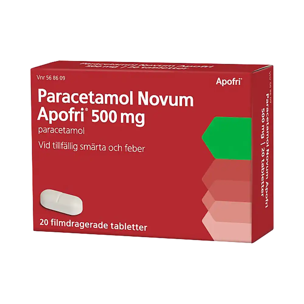 Paracetamol Novum Apofri 500 mg paracetamol 20 filmdragerade tabletter