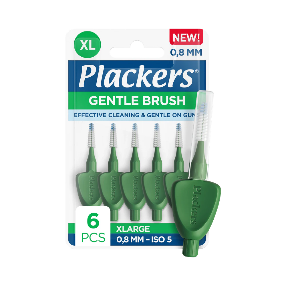 Plackers Gentle Brush 0,8 mm mellanrumsborstar 6 st