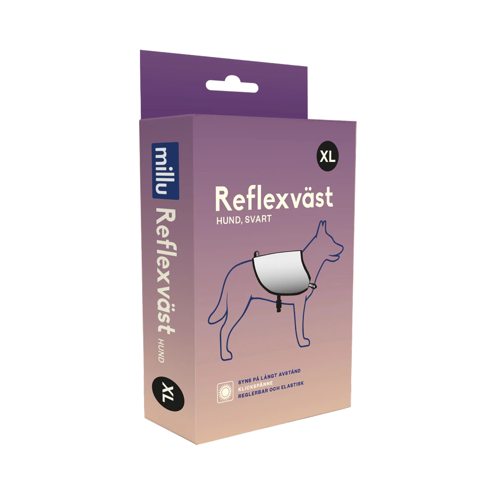 Millu Hund Svart XL reflexväst 1 st