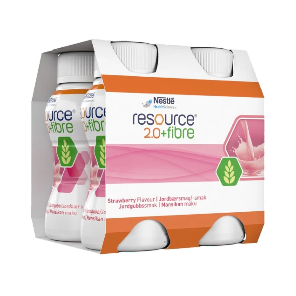 Nestlé Healthscience Resource 2.0 Fibre Jordgubb näringsdryck 4 x 200 ml