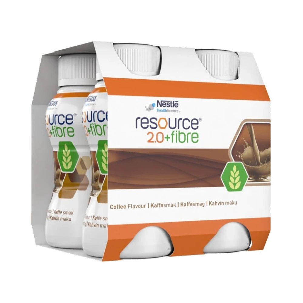 Nestlé Healthscience Resource 2.0 Fibre Kaffe näringsdryck 4 x 200 ml