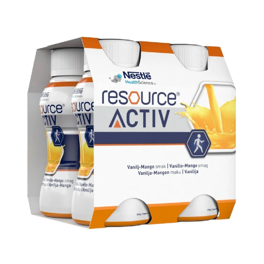 Resource Activ Vanilj-Mangosmak näringsdryck 4×200 ml