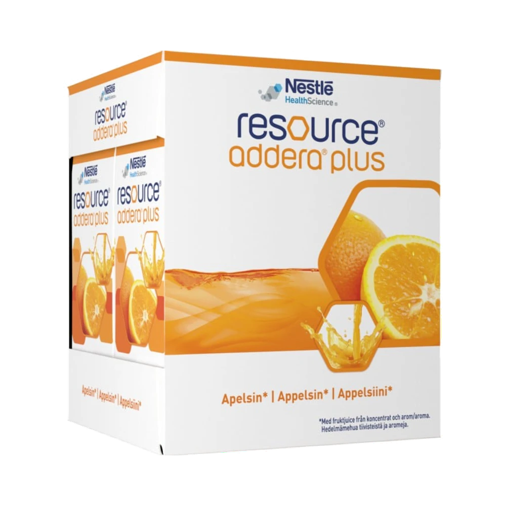 Resource Addera Plus Apelsin, drickfärdigt kosttillägg näringsdryck 4 x 200 ml