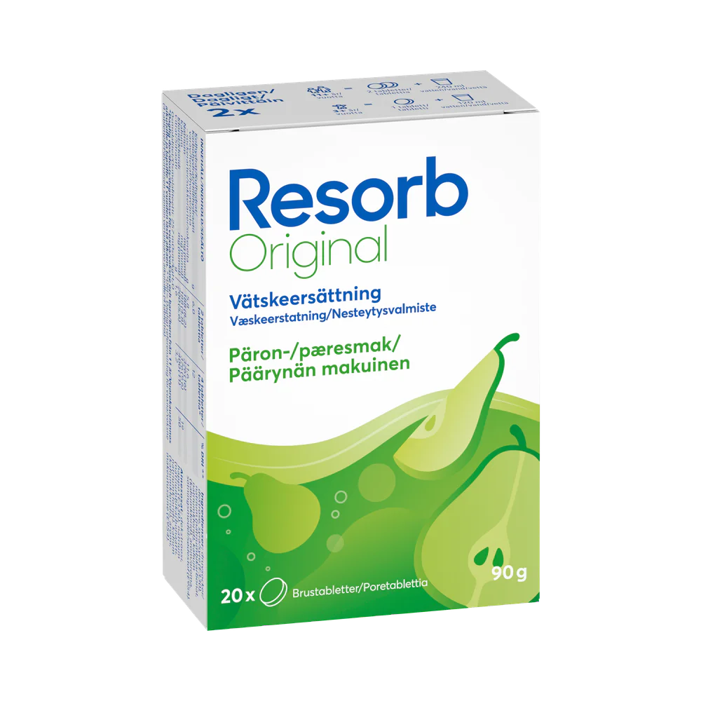 Resorb Original Refresh Vätskeersättning Päronsmak 20 brustabletter 90 g