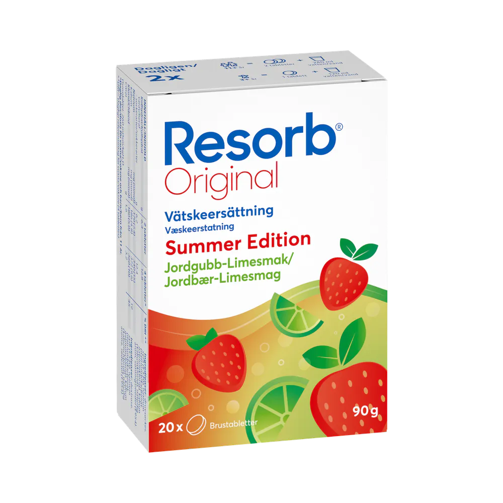 Resorb Summer Edition Jordgubb/Limesmak brustabletter 20 st