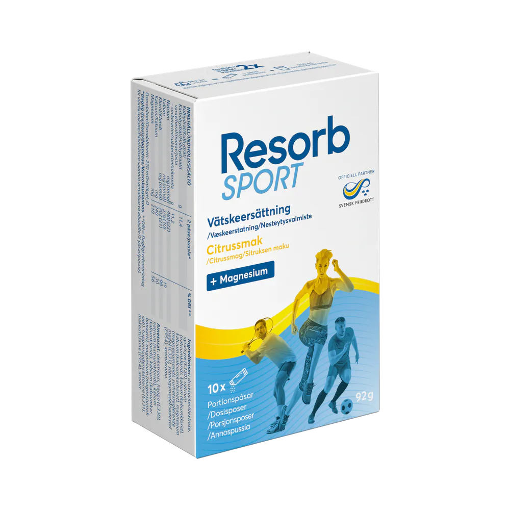 Resorb Sport Endurance Citrus vätskeersättningspulver 10 dospåsar (90 g)