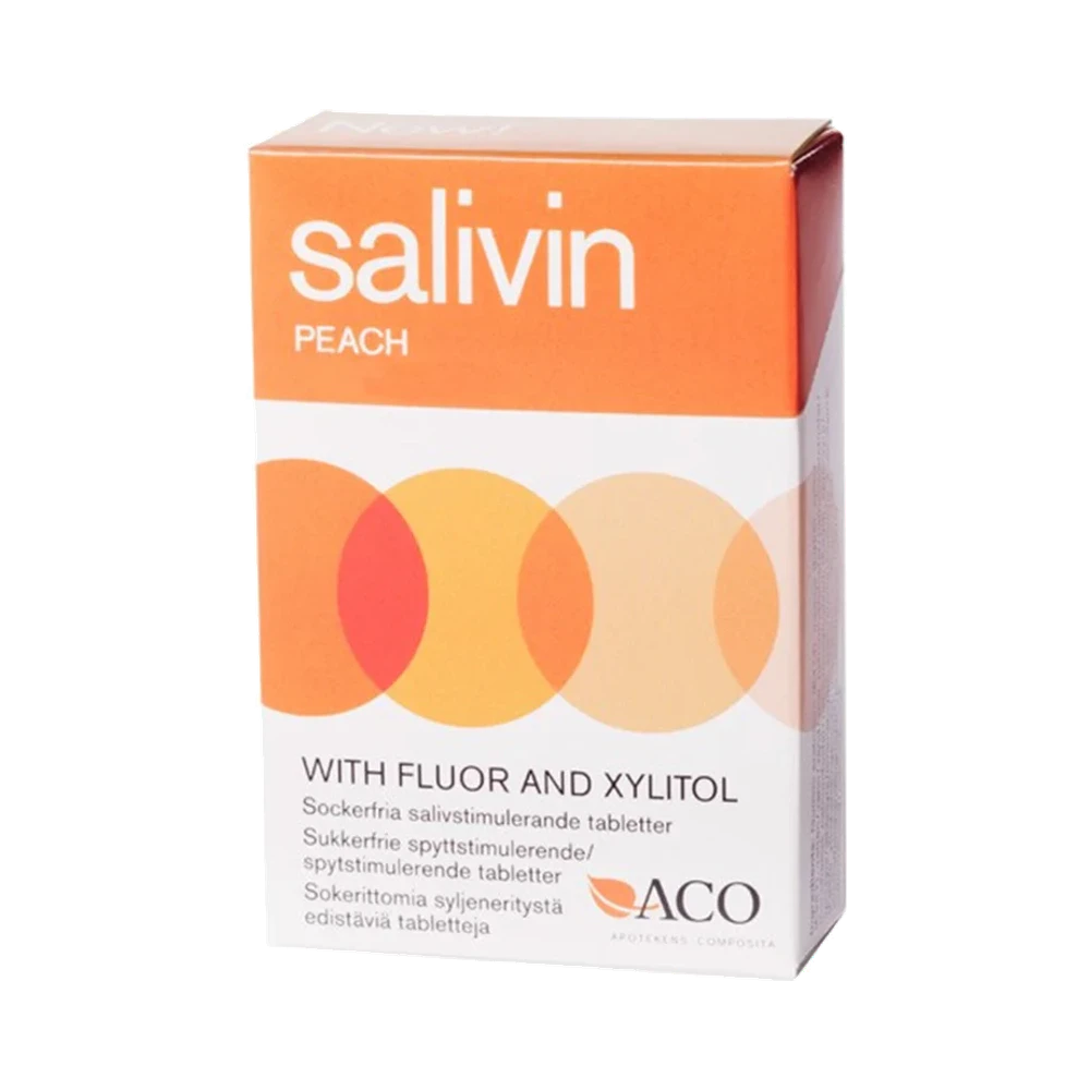 Salivin Peach sugtablett 50 g