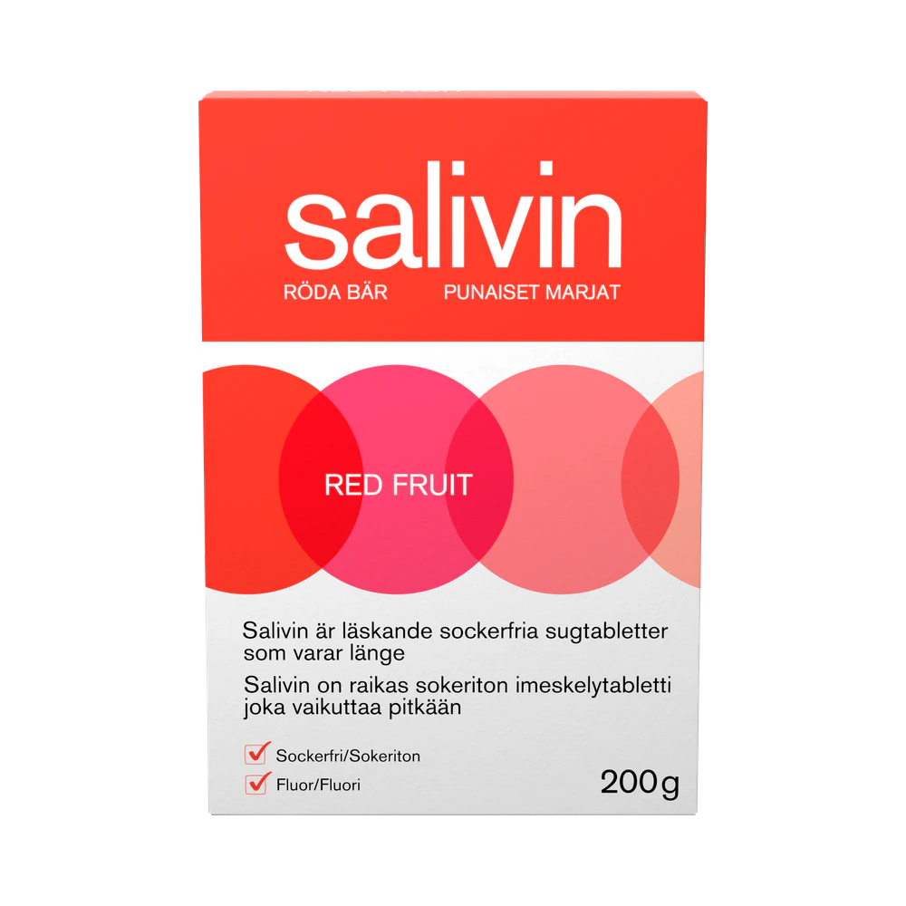 Salivin Red Fruit sugtablett 200 g
