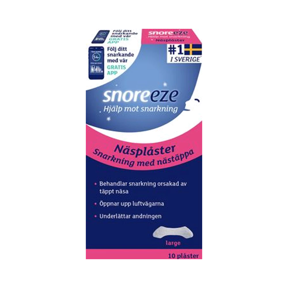 Snoreeze Nasal L Näsplåster vid snarkning strips 10 st