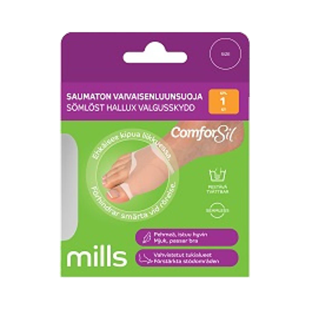 Mills Comforsil sömlöst hallux valgus-skydd L 1 st