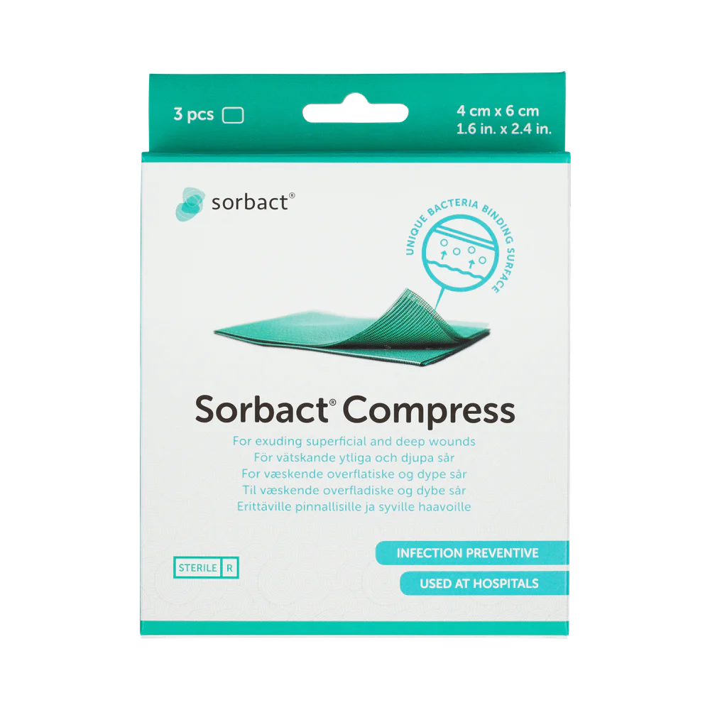 Sorbact Compress 4 x 6 cm kompress 3 st