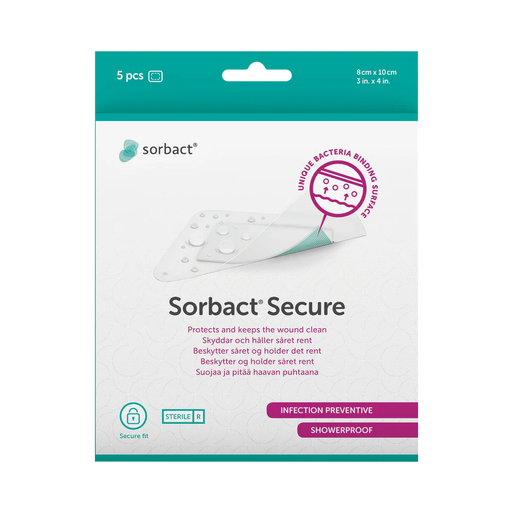 Sorbact Secure 8 x 10 cm plåster 5 st