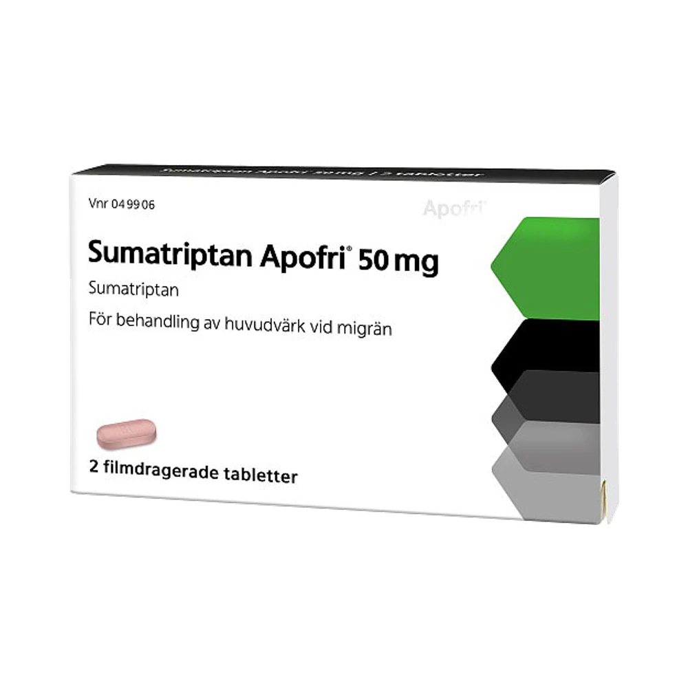 Apofri Sumatriptan 50 mg filmdragerad tablett 2 st