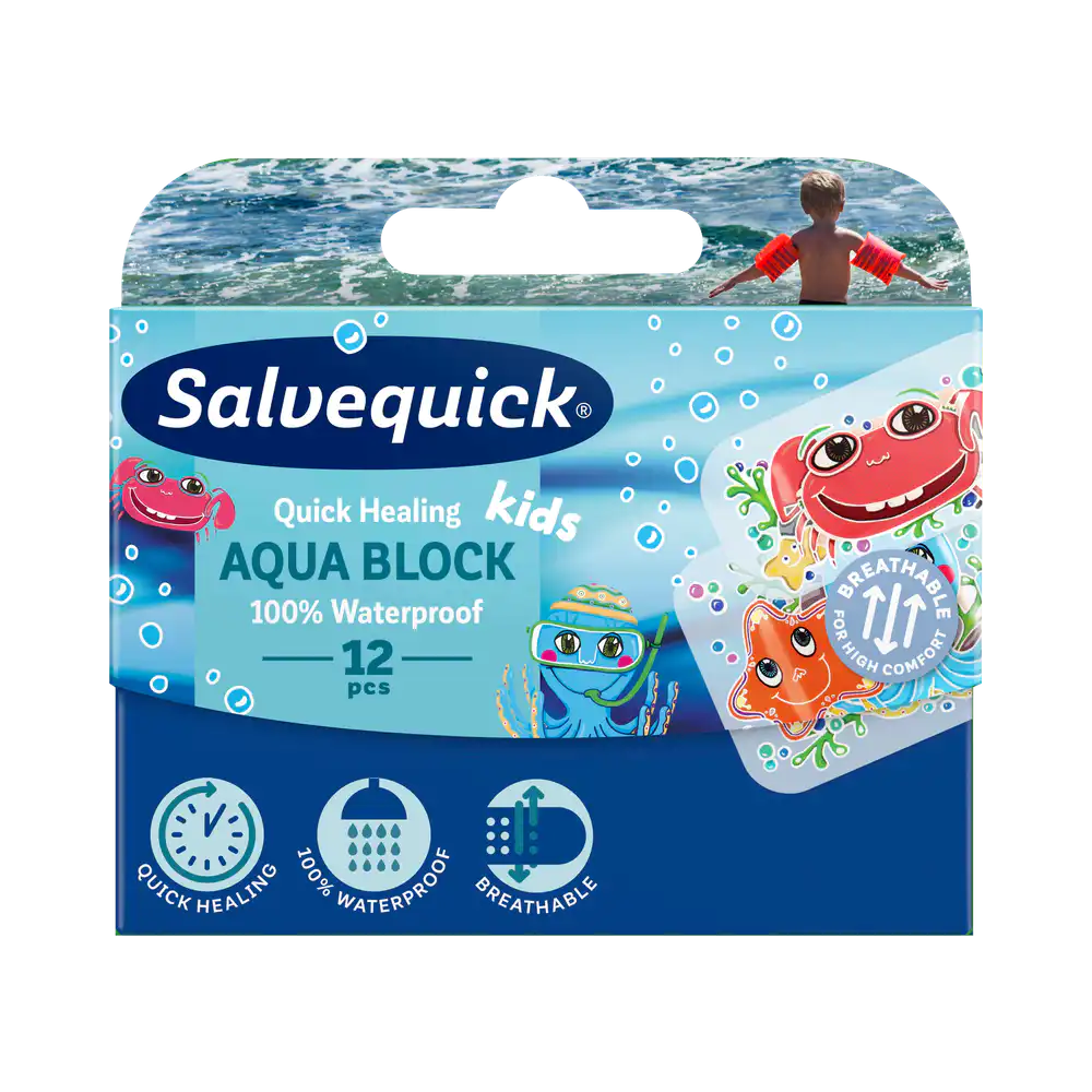 Salvequick Aqua Block Kids plåster 12 st